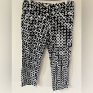 Laundry by Shelli Segal Las Angeles Womens Size 8 Black White Chino Ankle Pants